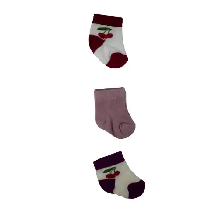 KİRAZLI 3 LÜ BEBEK ÇORAP