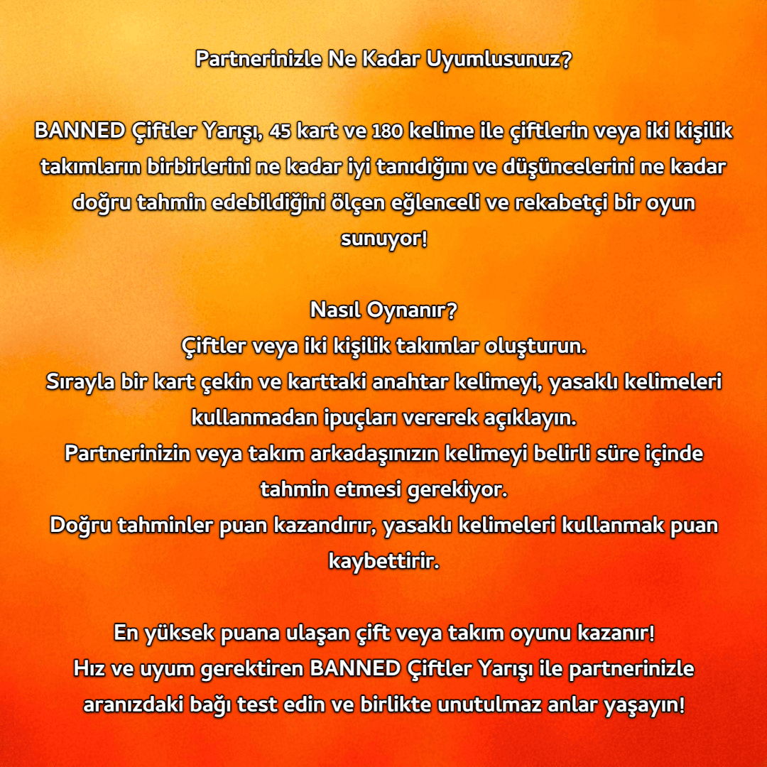 Yasaklı Kelime Oyunu Çiftler Yarışı