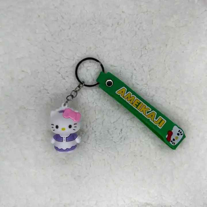 3D SİLİKON MOR HELLO KITTY ANAHTARLIK