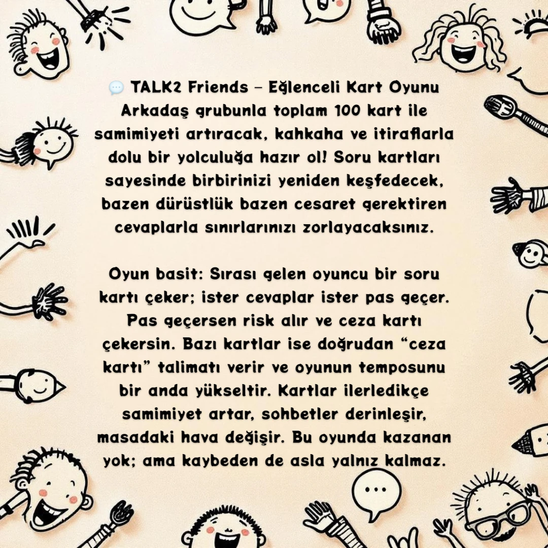 Talk2 Friends Eğlenceli Kart Oyunu