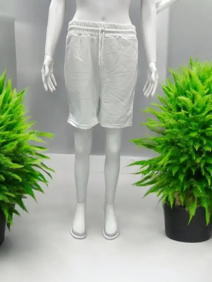 UNISEX YETİŞKİN DÜZ ŞORT - Beyaz