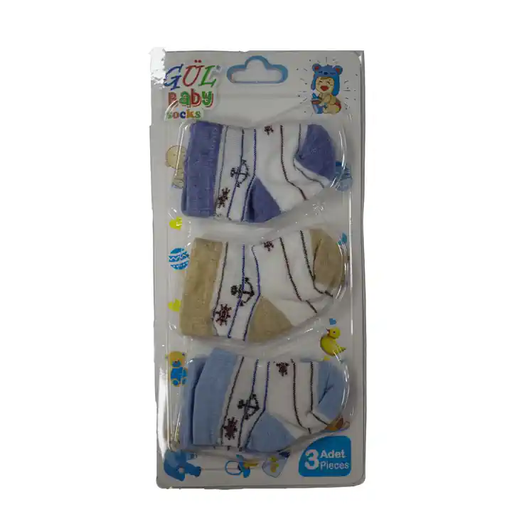 ÇAPALI 3 LÜ BEBEK ÇORAP