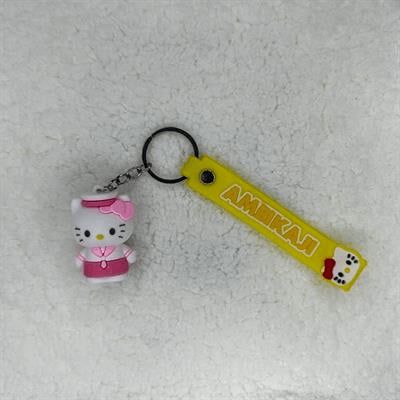 3D SİLİKON PEMBE FULAR HELLO KITTY ANAHTARLIK