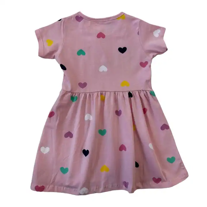 PEMBE KALPLİ KISA KOL ELBİSE