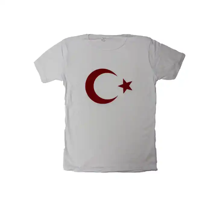 BEYAZ TÜRK BAYRAKLI TİŞÖRT