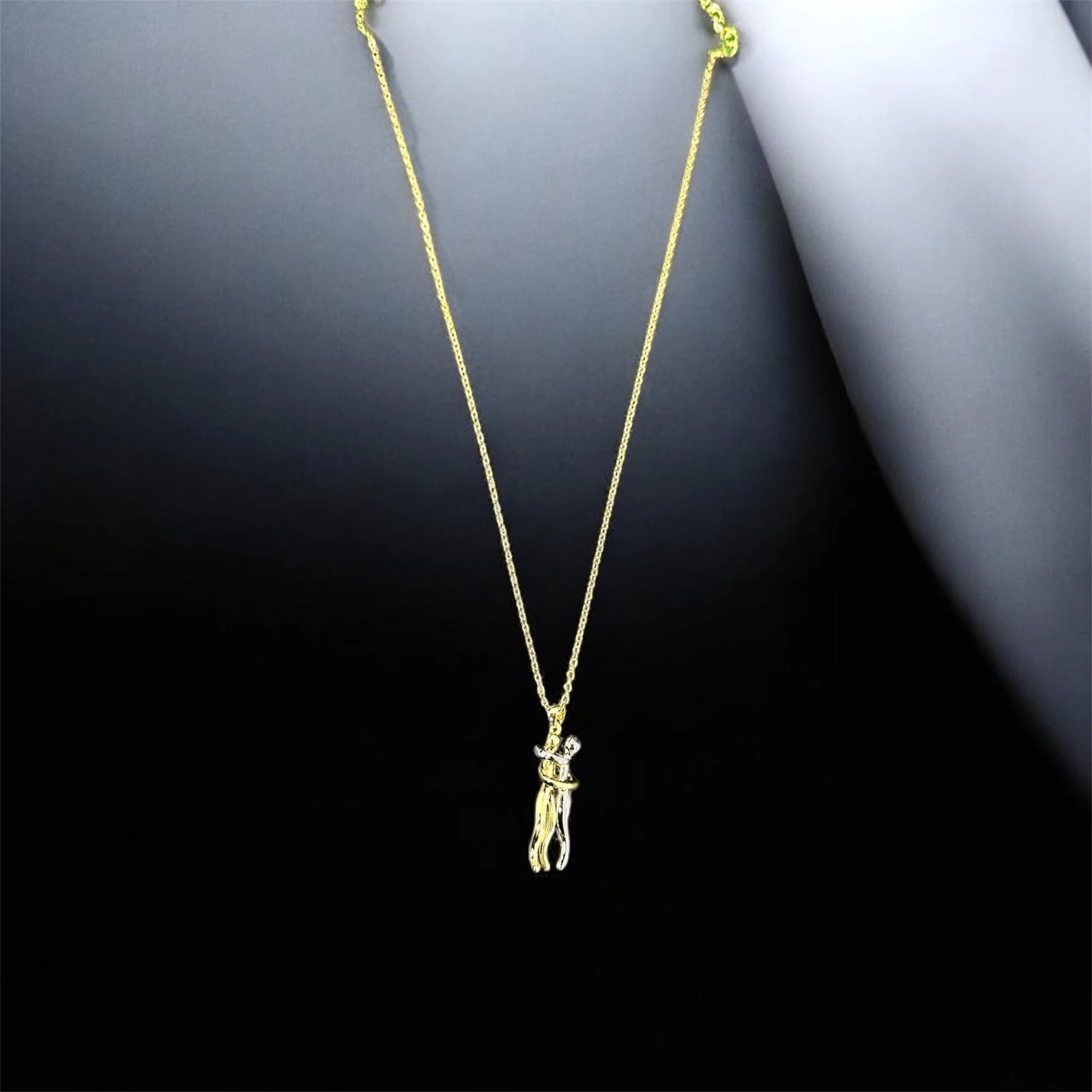 SARIL BANA ÇELİK ÇİFT KOLYESİ