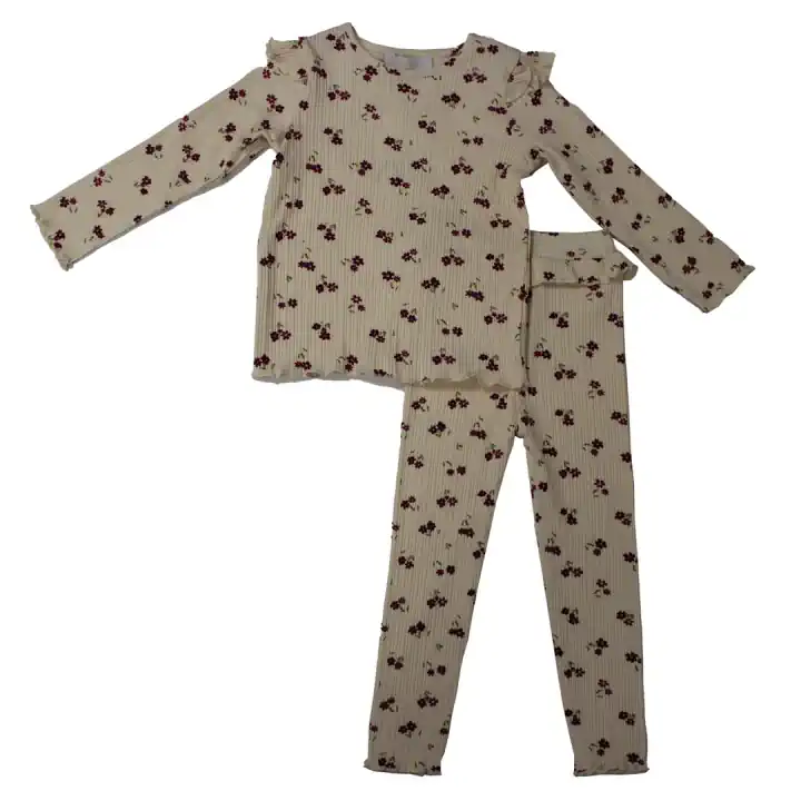 KREM MOR ÇİÇEKLİ FİTİLLİ TAYT TK.