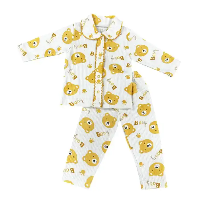 AYICIKLI BEBEK PİJAMA TAKIMI - Sarı-Beyaz