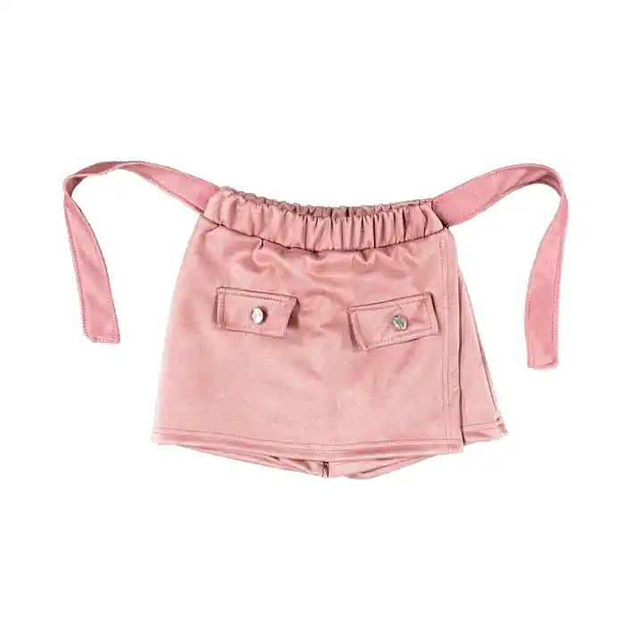 SÜET ŞORT ETEKLİ ÜÇLÜ TAKIM