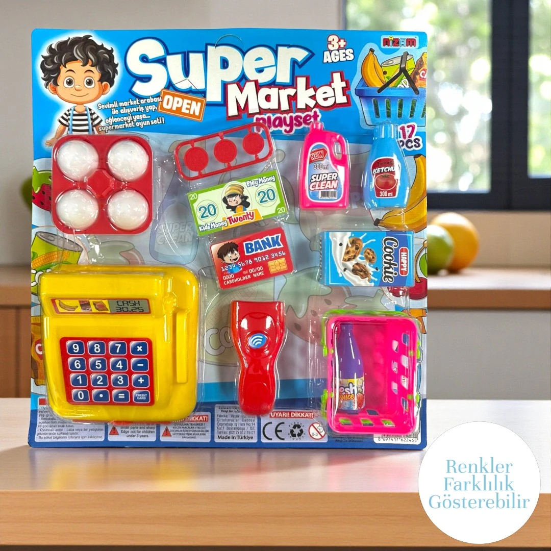 OYUNCAK SÜPER MARKET SETİ 17 PARÇA