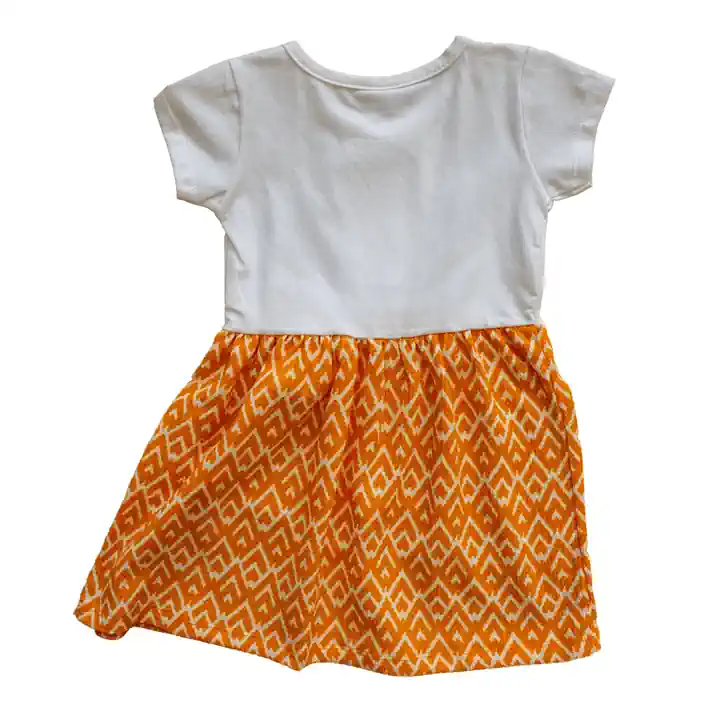 JOYFUL BEYAZ TURUNCU ELBİSE