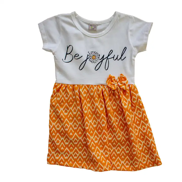 JOYFUL BEYAZ TURUNCU ELBİSE