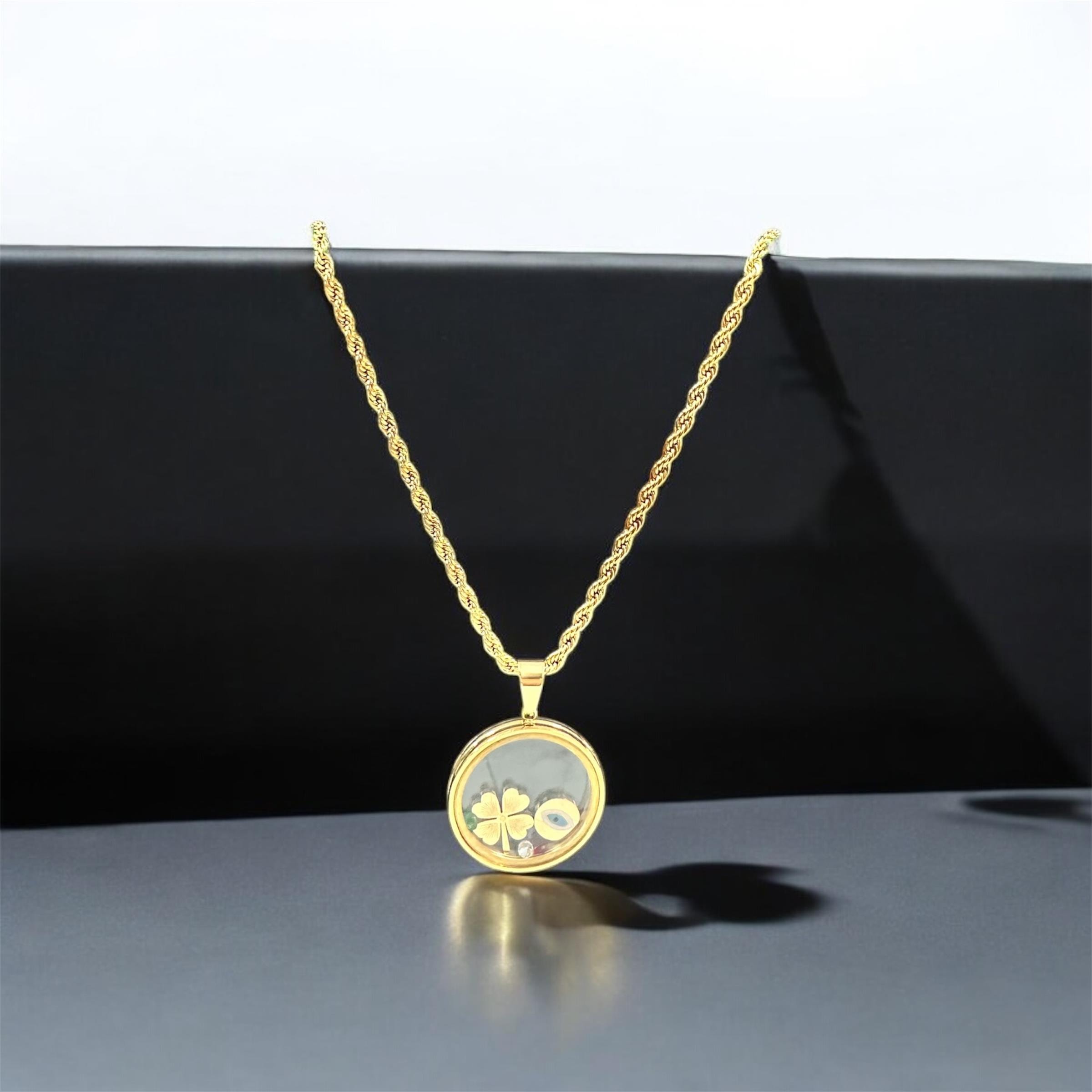FANUSLU YONCA ÇELİK KOLYE - Gold