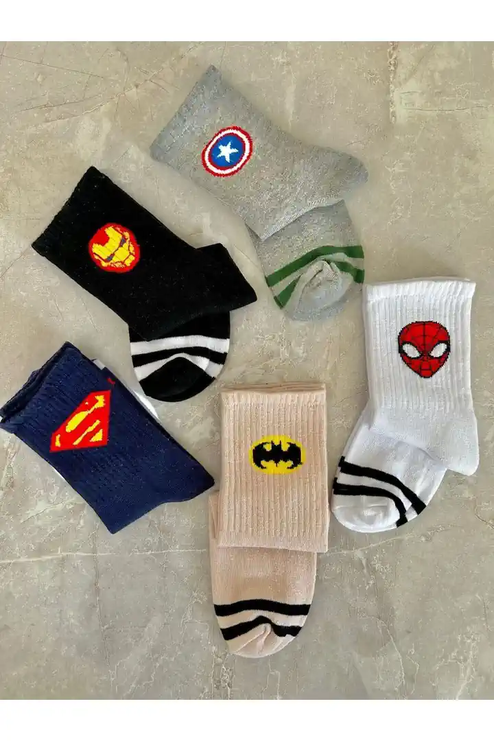 Marvel DC Tenis Çorap 5'li Paket (5 AL 4 ÖDE)