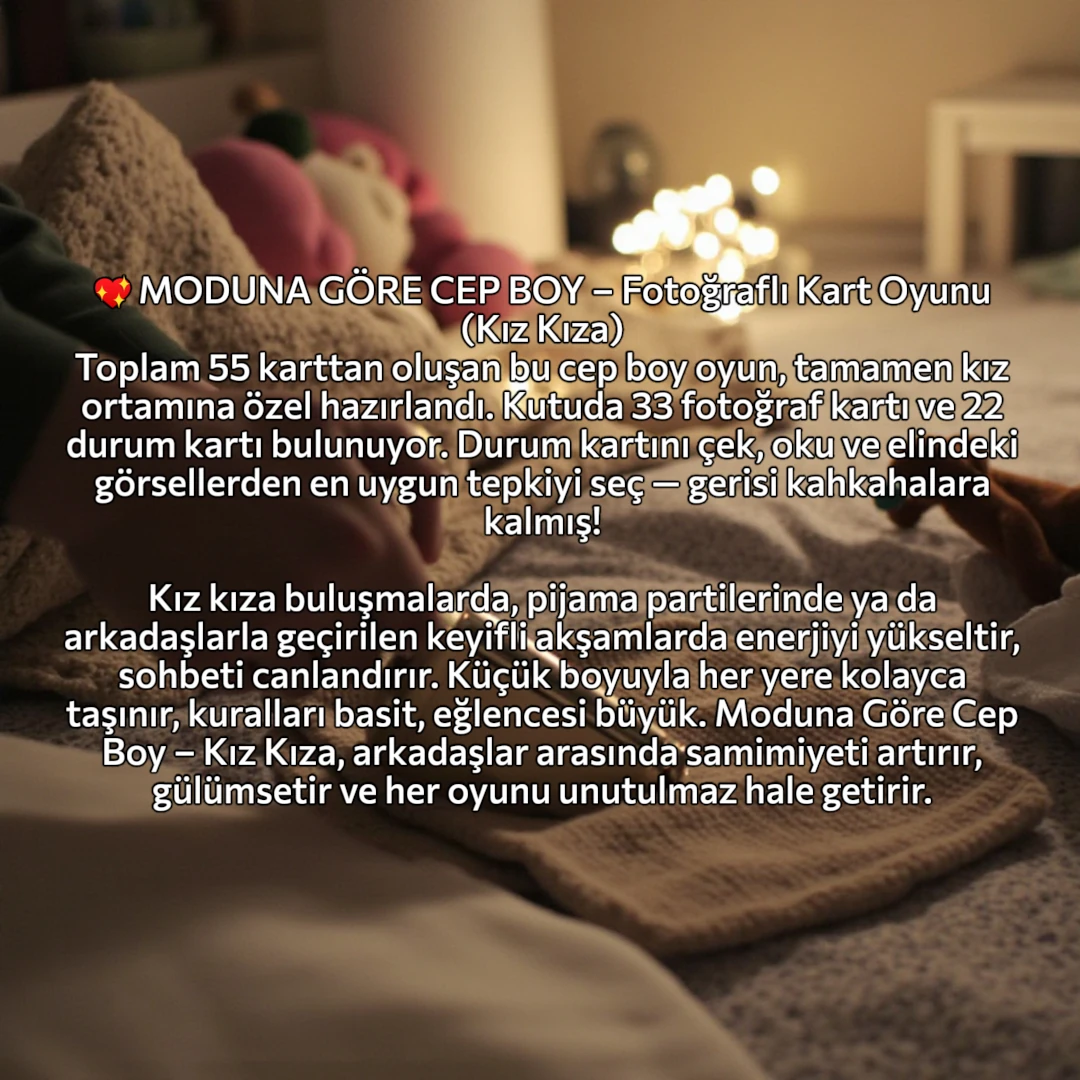 MODUNA GÖRE CEP BOY FOTOĞRAFLI KART OYUNU KIZ KIZA