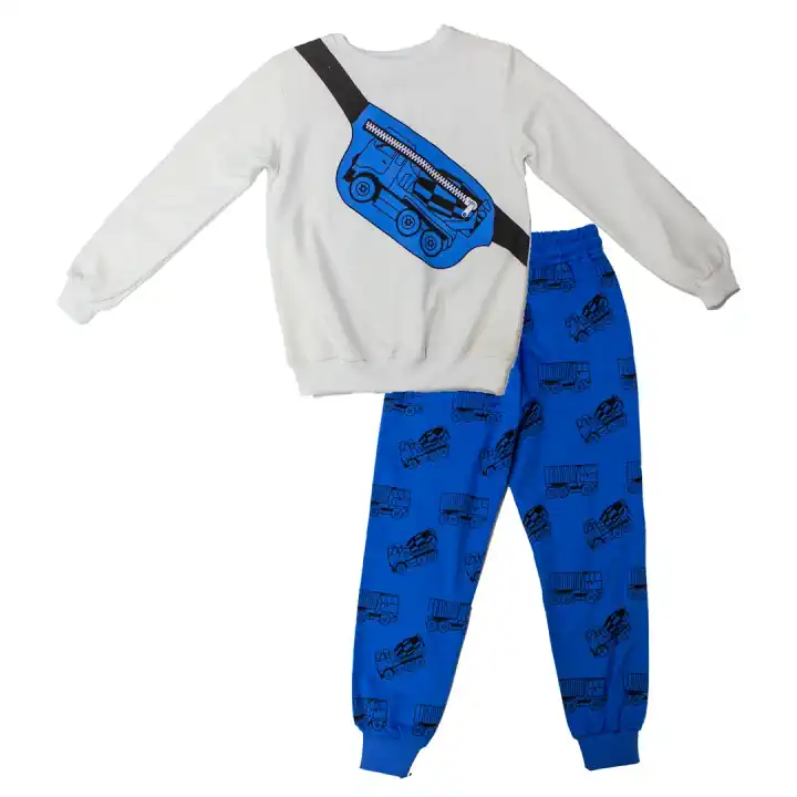 BEL ÇANTA BASKI EŞOFMAN TK. - Mavi