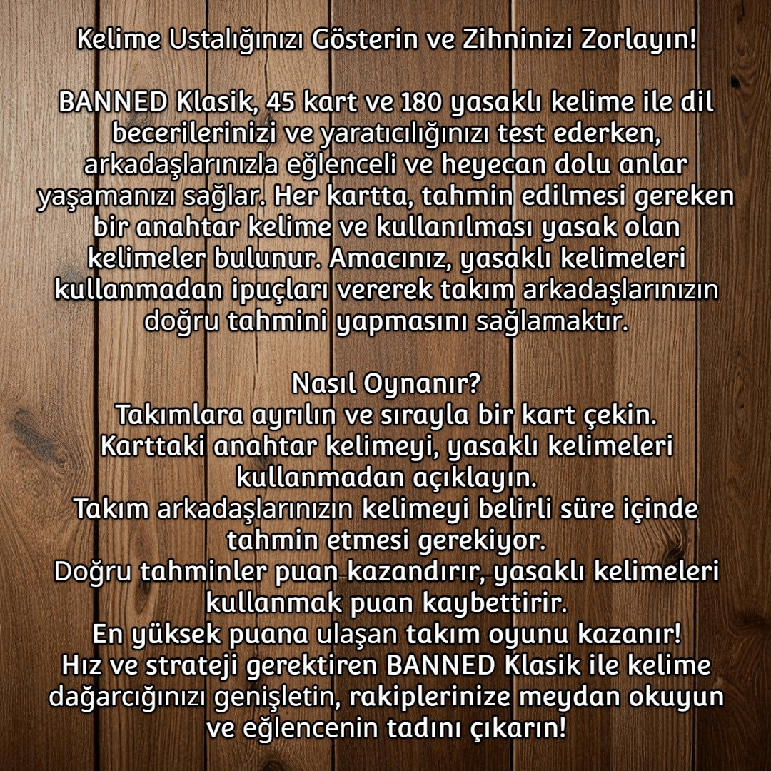 Yasaklı Kelime Oyunu Klasik