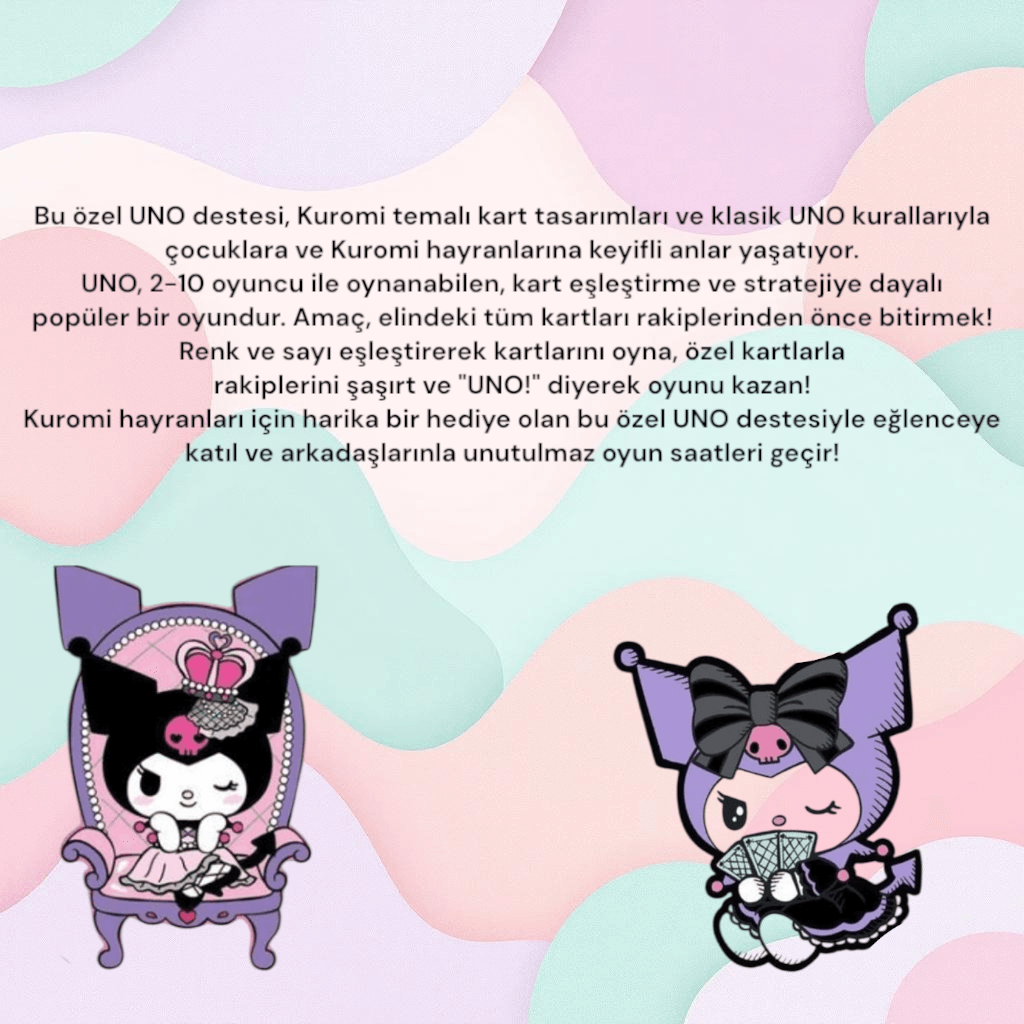 UNO MOR KUROMİ OYUN KARTI