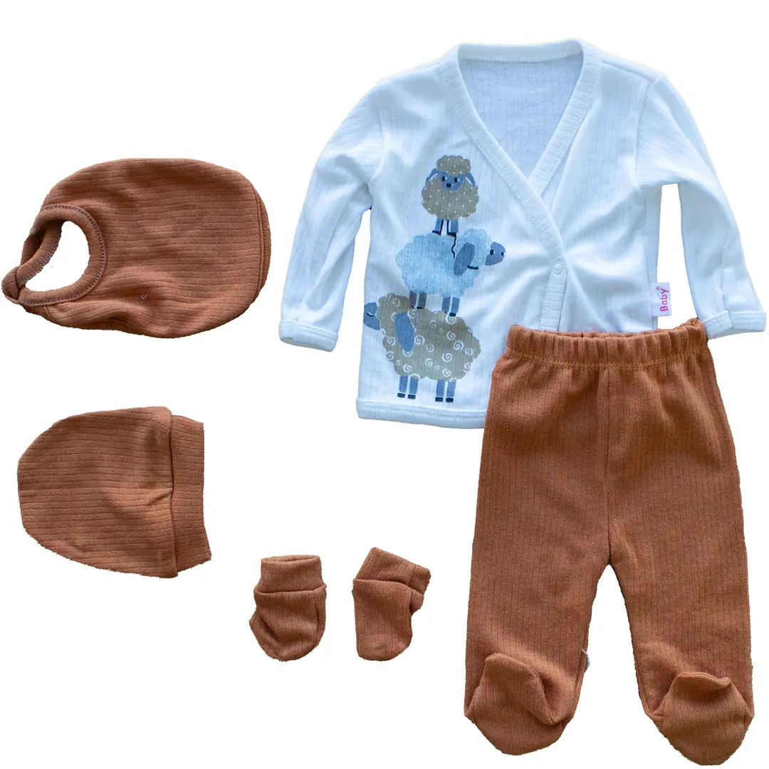 5 Lİ BEBEK TAKIM - Kahverengi