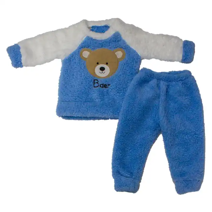 PELUŞ AYICIKLI MAVİ EŞOFMAN TK
