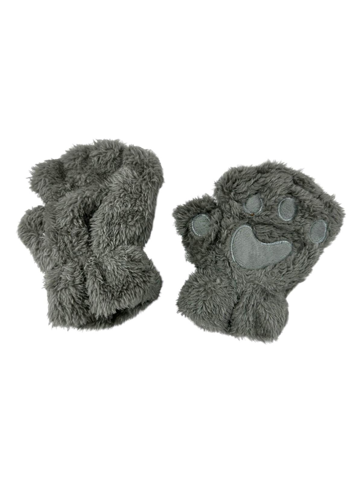 PATİLİ PELUŞ ELDİVEN ÇOCUK - Gri