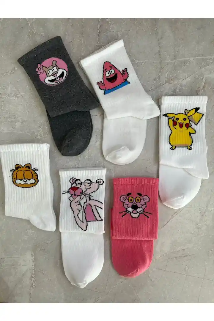 Çeşitli Kahramanlar Tenis Çorap 6'lı Paket (6 AL 5 ÖDE)