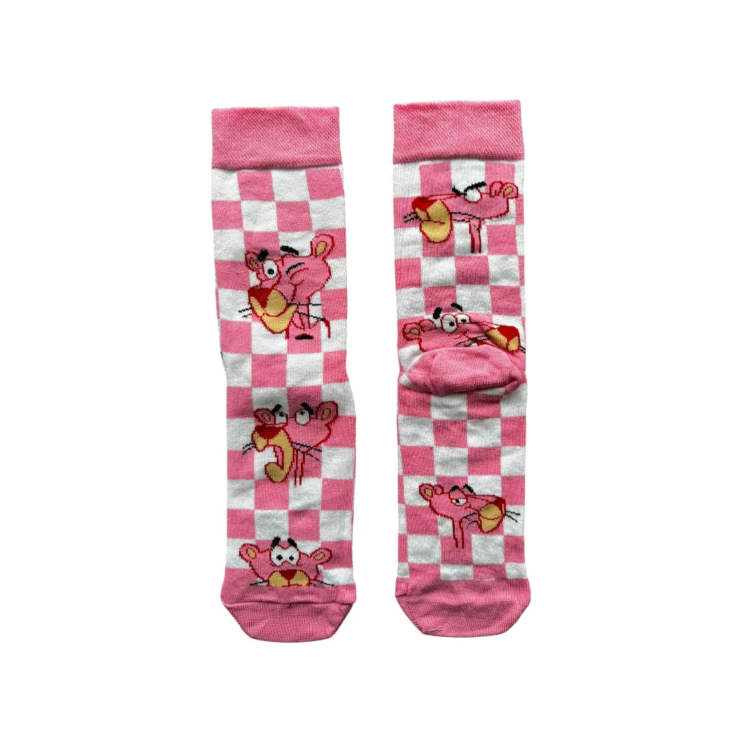 PEMBE PANTER DAMALI SOKET ÇORAP