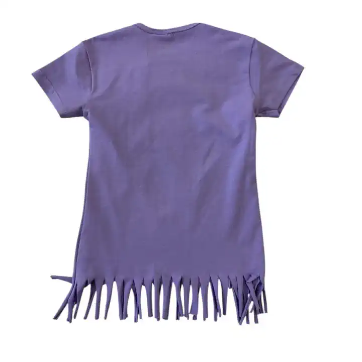 MOR KUROMI PÜSKÜLLÜ YAZLIK KIZ ELBİSE