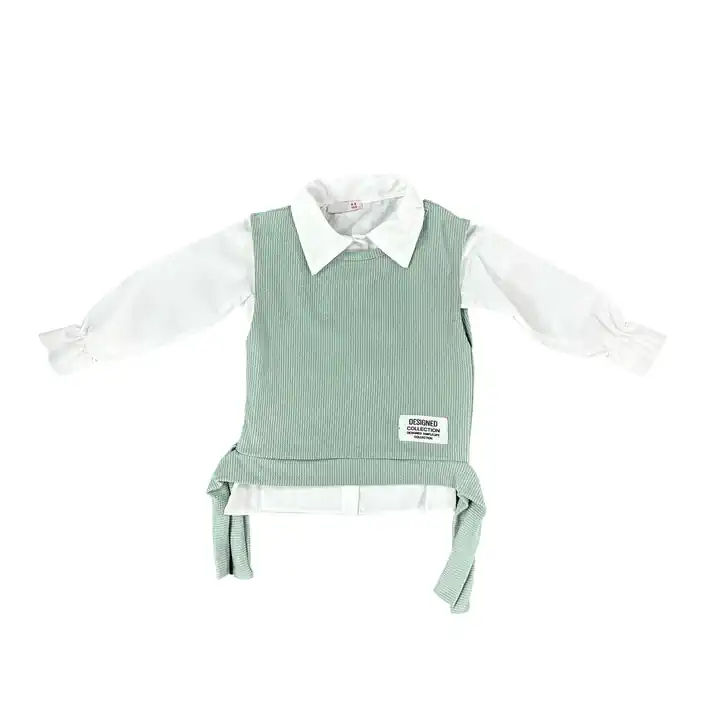 GÖMLEKLİ ÜÇLÜ KIZ ÇOCUK TAKIM