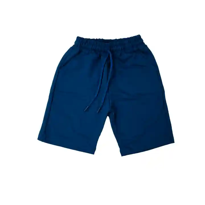 DESENSİZ UNISEX ŞORT - Mavi