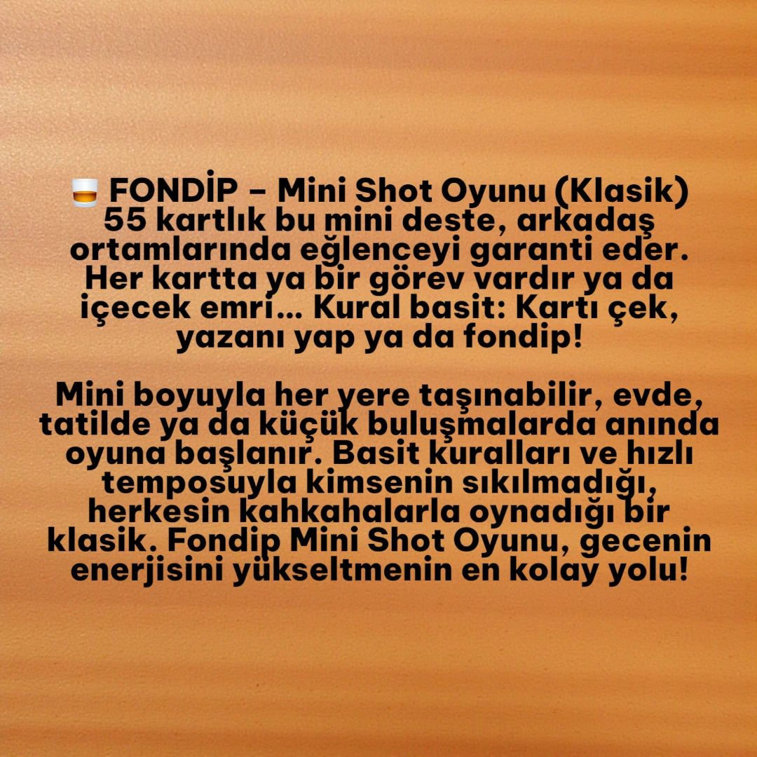 FONDİP MİNİ SHOT OYUNU KLASİK
