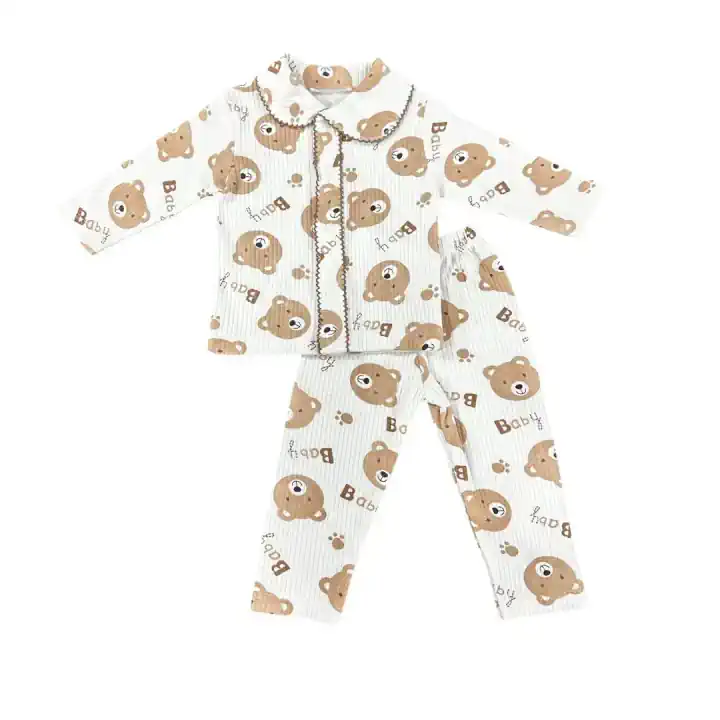 AYICIKLI BEBEK PİJAMA TAKIMI - Kahverengi
