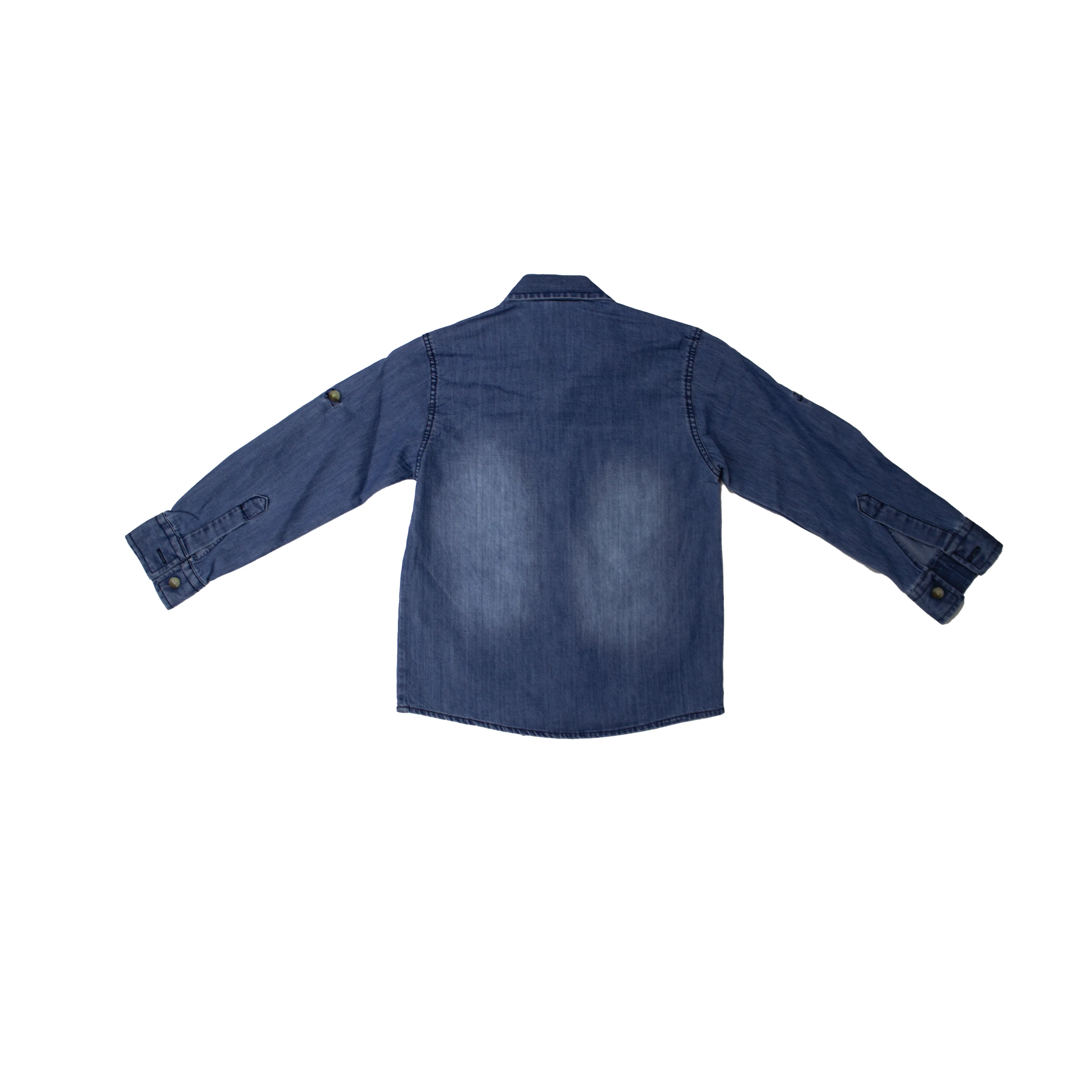 MAVİ PALMİYE DESENLİ KOT GÖMLEK