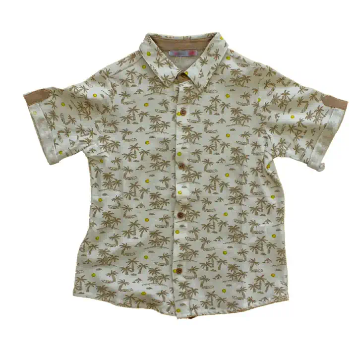 HAWAII KISA KOL GÖMLEK - Kahverengi