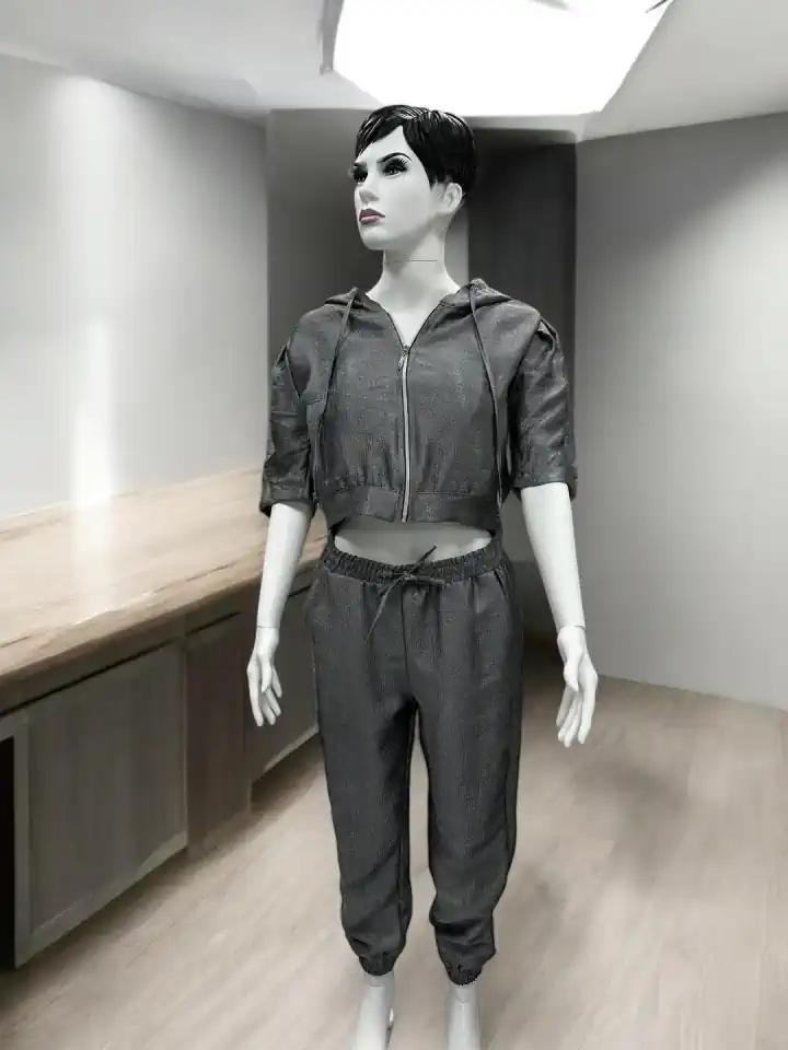 PARLAK GRİ KAPİŞONLU 2 LI TAKIM