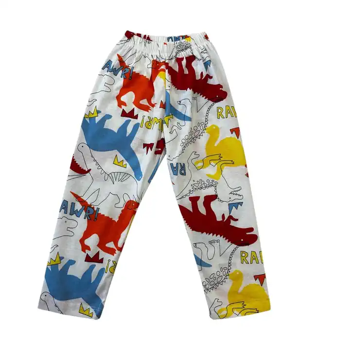 BEYAZ DİNAZOR YAZLIK KISA KOL PİJAMA TAKIMI