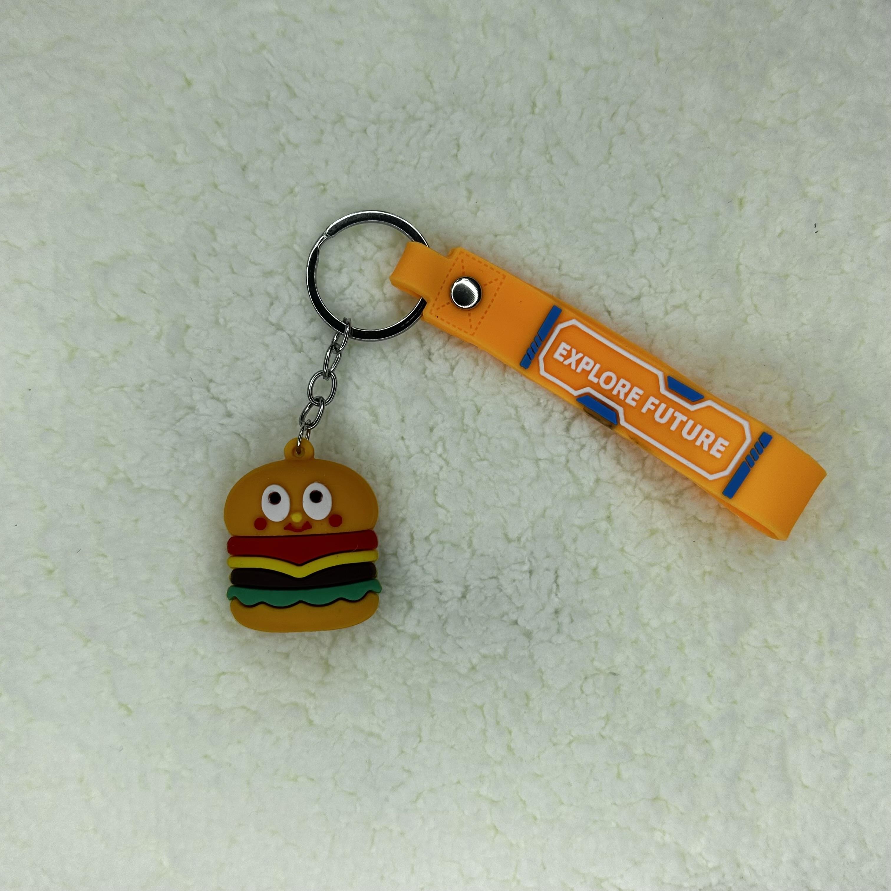 3D SİLİKON HAMBURGER ANAHTARLIK