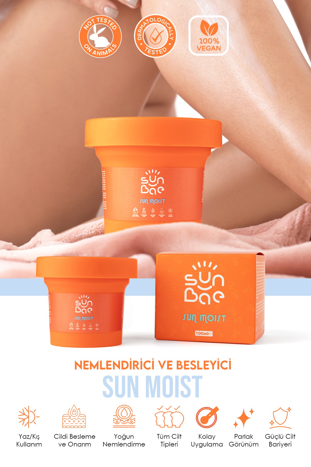 Sun Moist 100 ml x 2 Adet - Bronzlaştıran Nemlendirici Vücut Losyonu