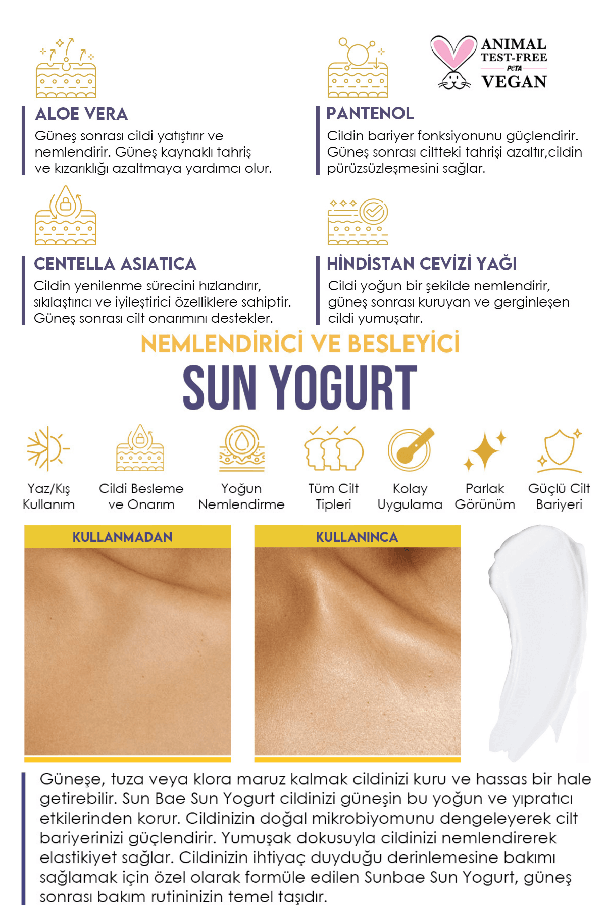 Sun Peeling 100 ml + Sun Moist 100 ml + Sun Yogurt 100 ml - Bronzlaştırıcı Set