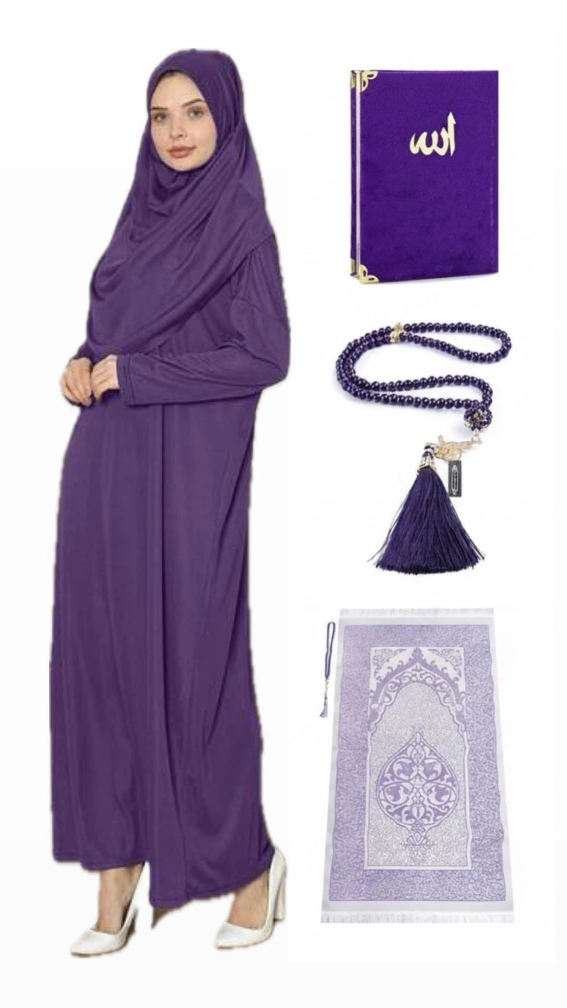 Namaz Seti Namaz Elbisesi Seccade Inci Tesbih Yasin - MOR