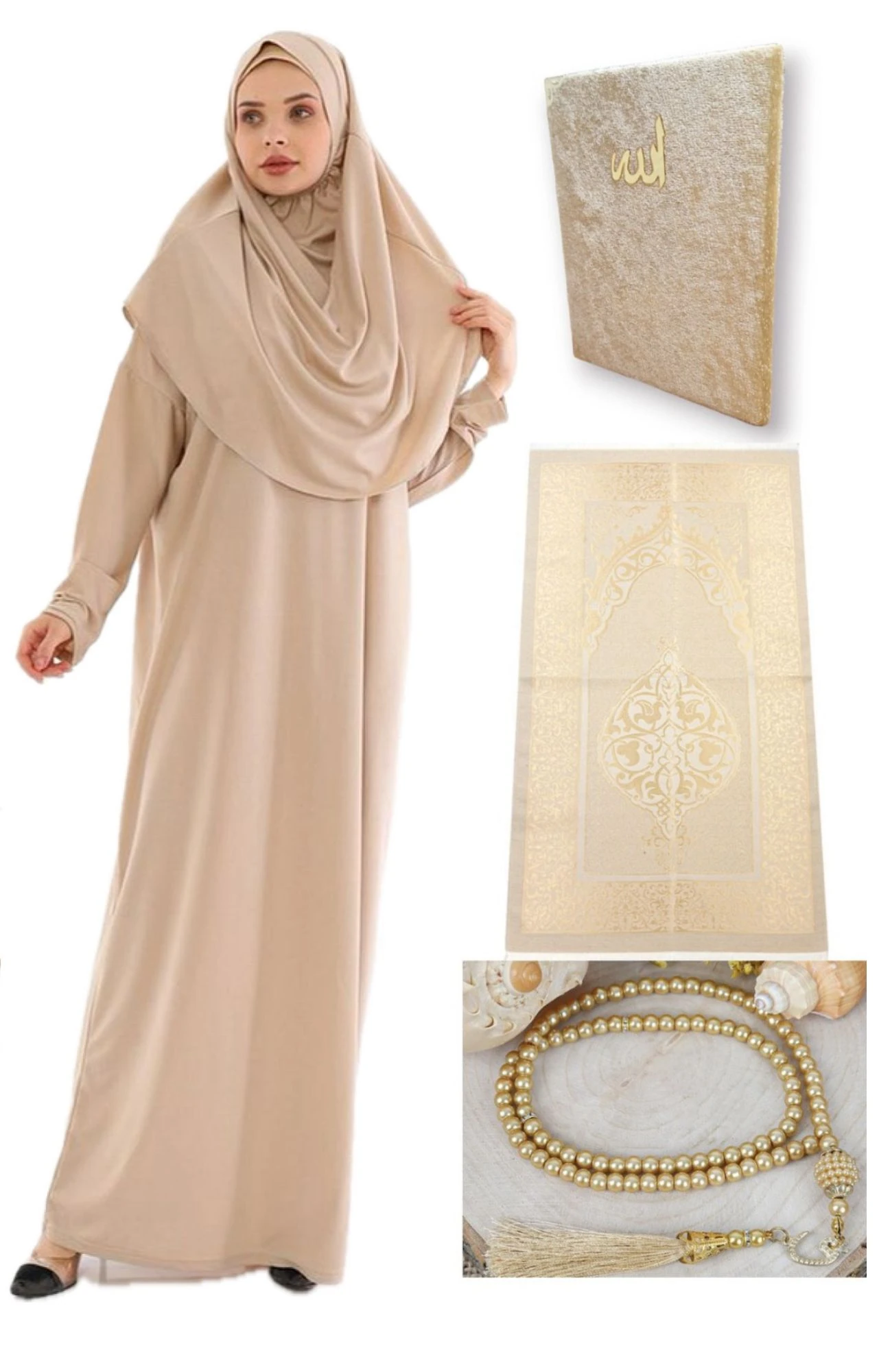 Namaz Seti Namaz Elbisesi Seccade Inci Tesbih Yasin - vizon