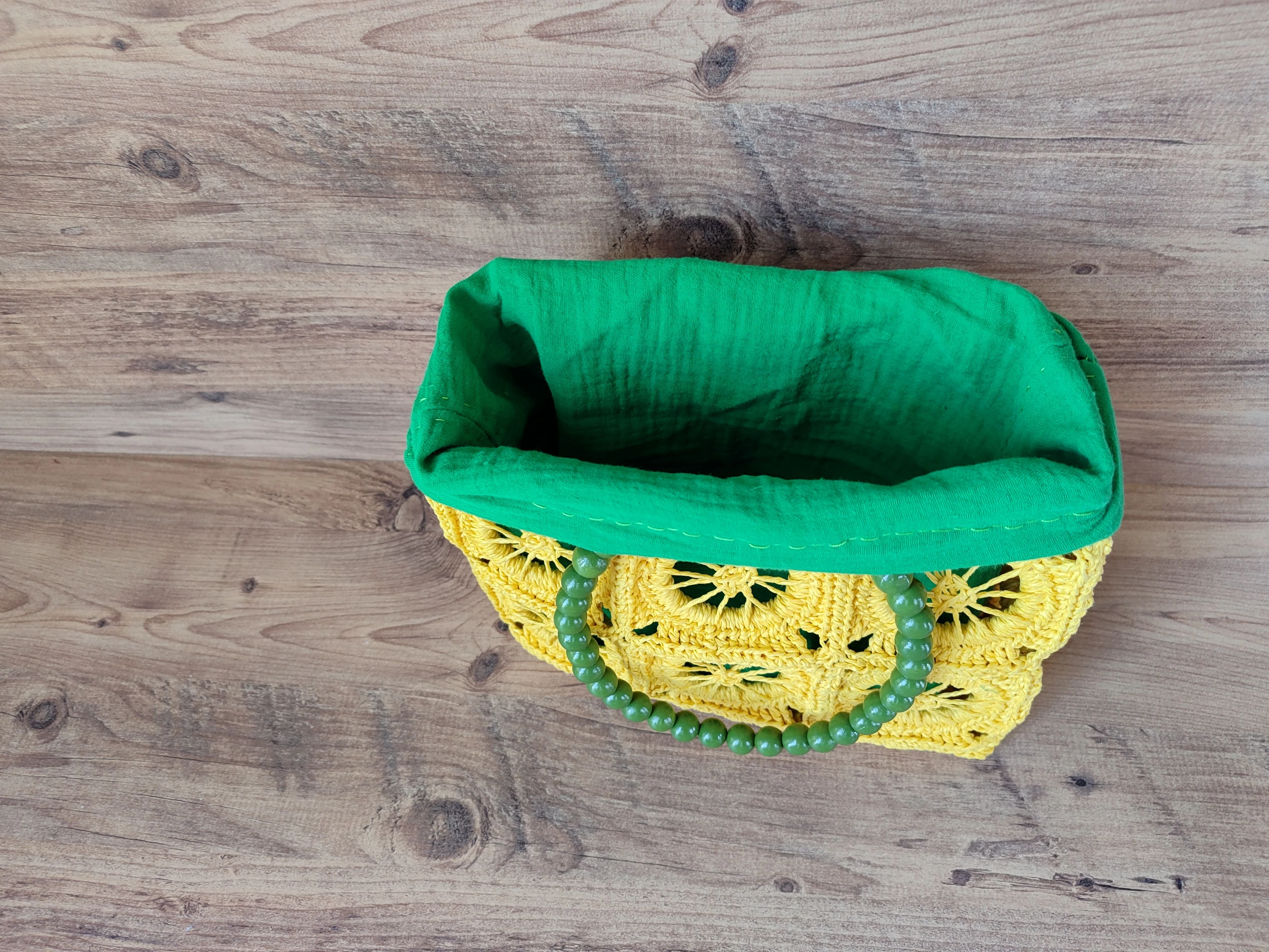 Sarı Kağıt İp Kadın Kol Çantası