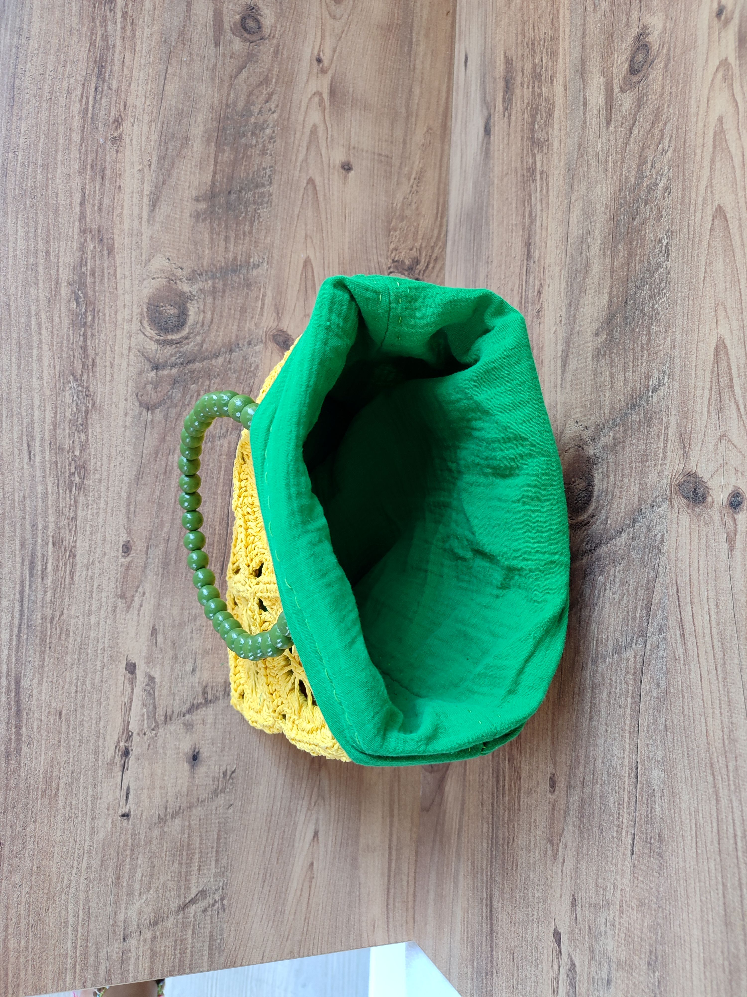 Sarı Kağıt İp Kadın Kol Çantası