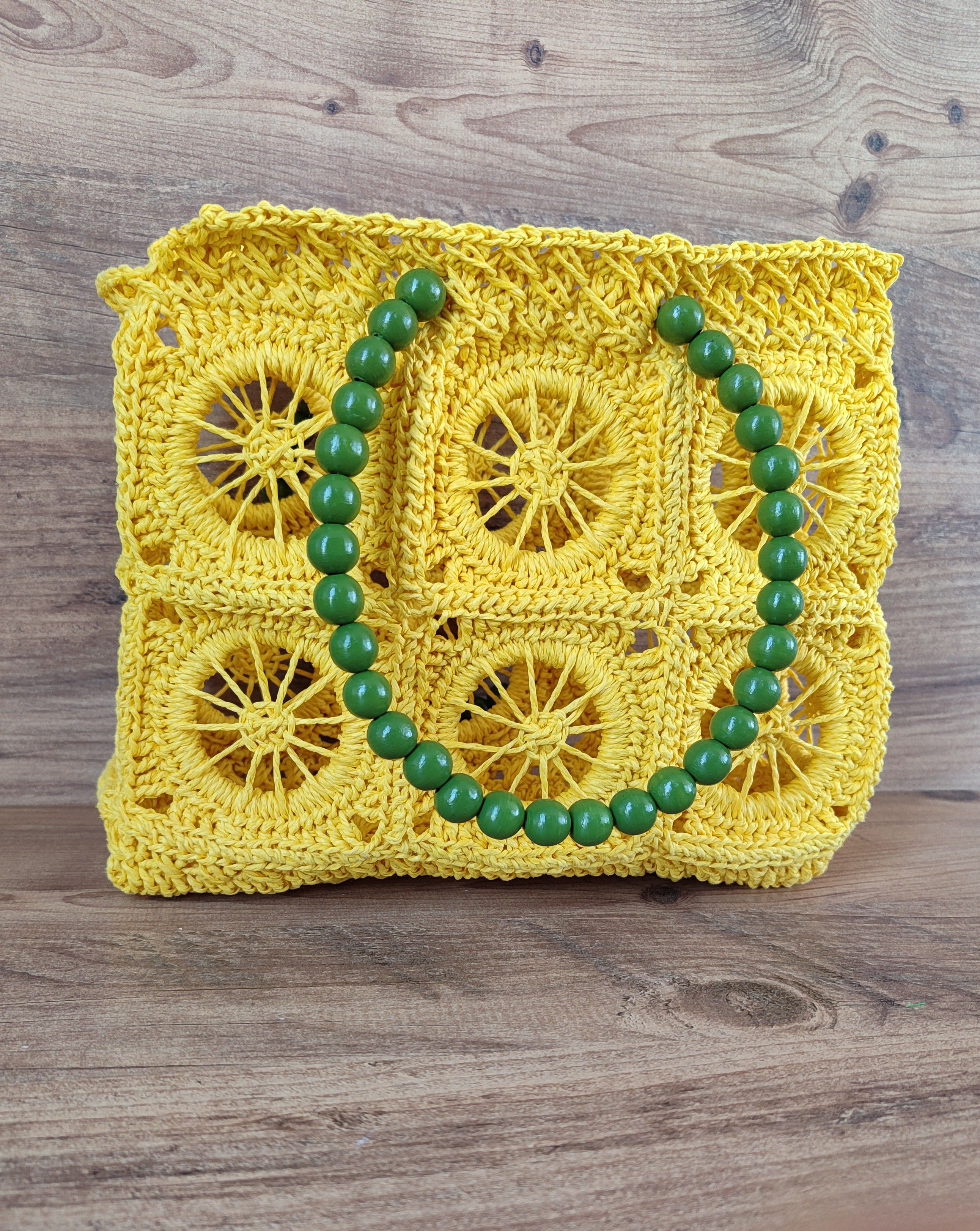 Sarı Kağıt İp Kadın Kol Çantası