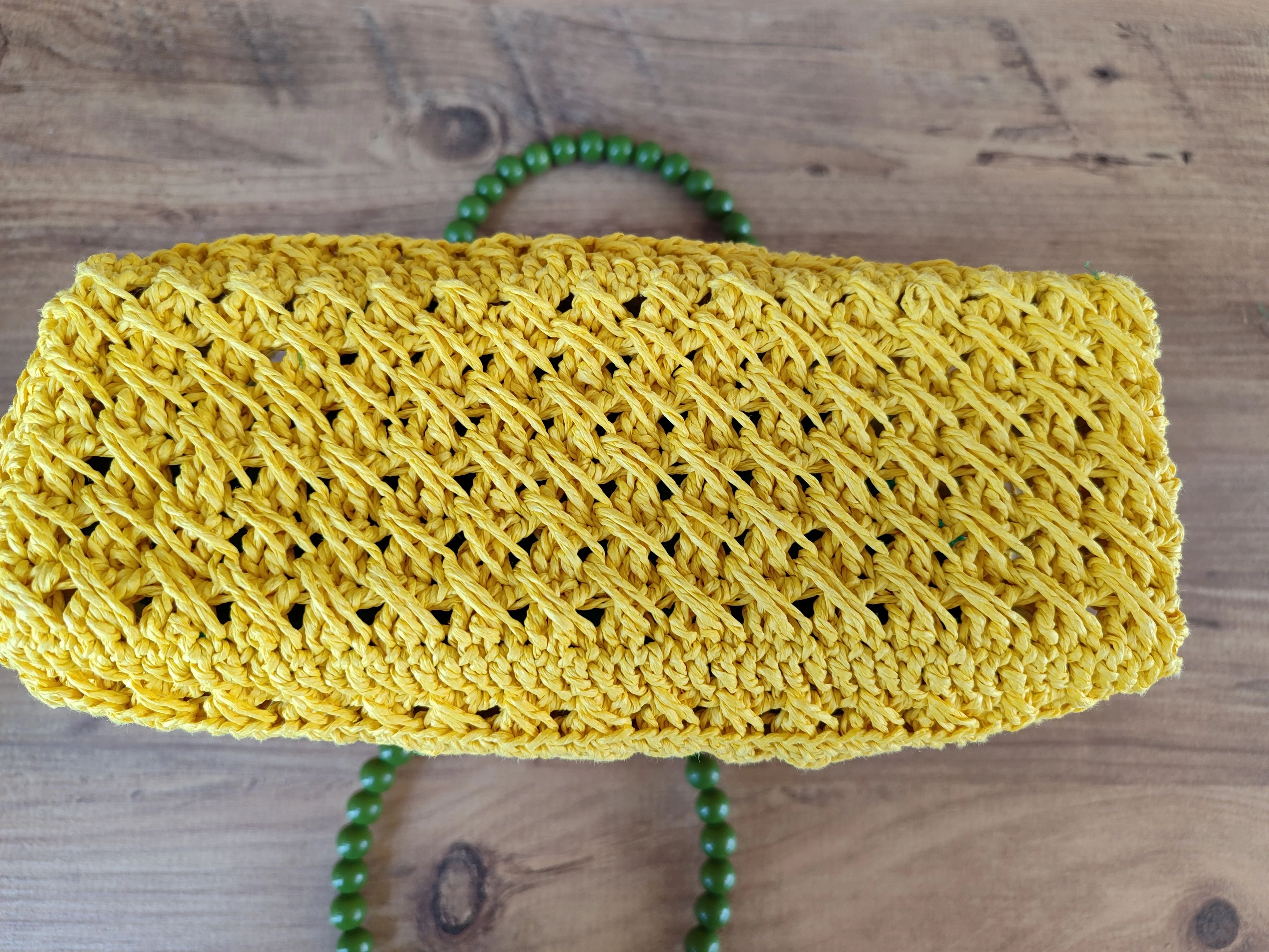 Sarı Kağıt İp Kadın Kol Çantası