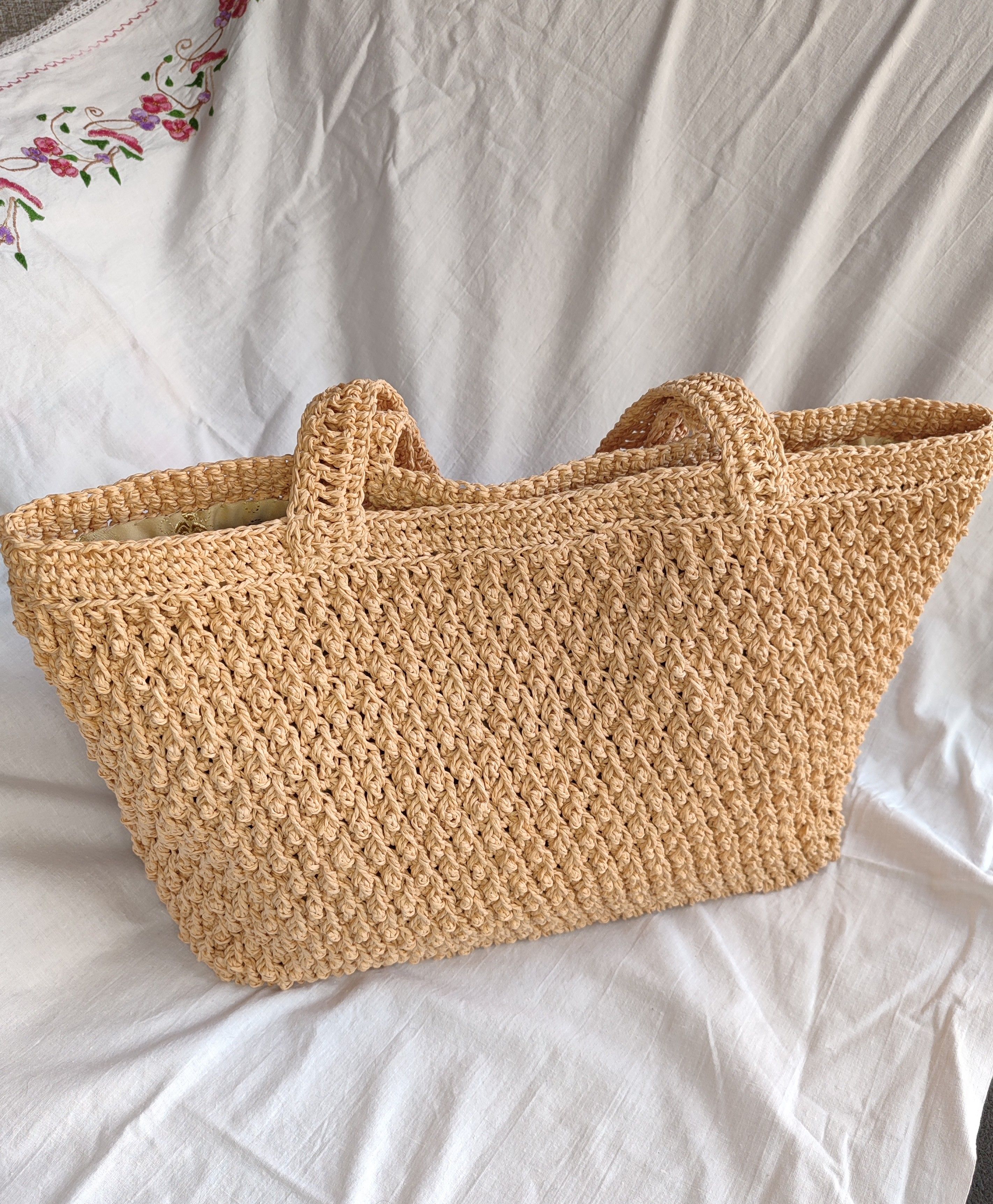 Krem rengi Kağıt ip çanta