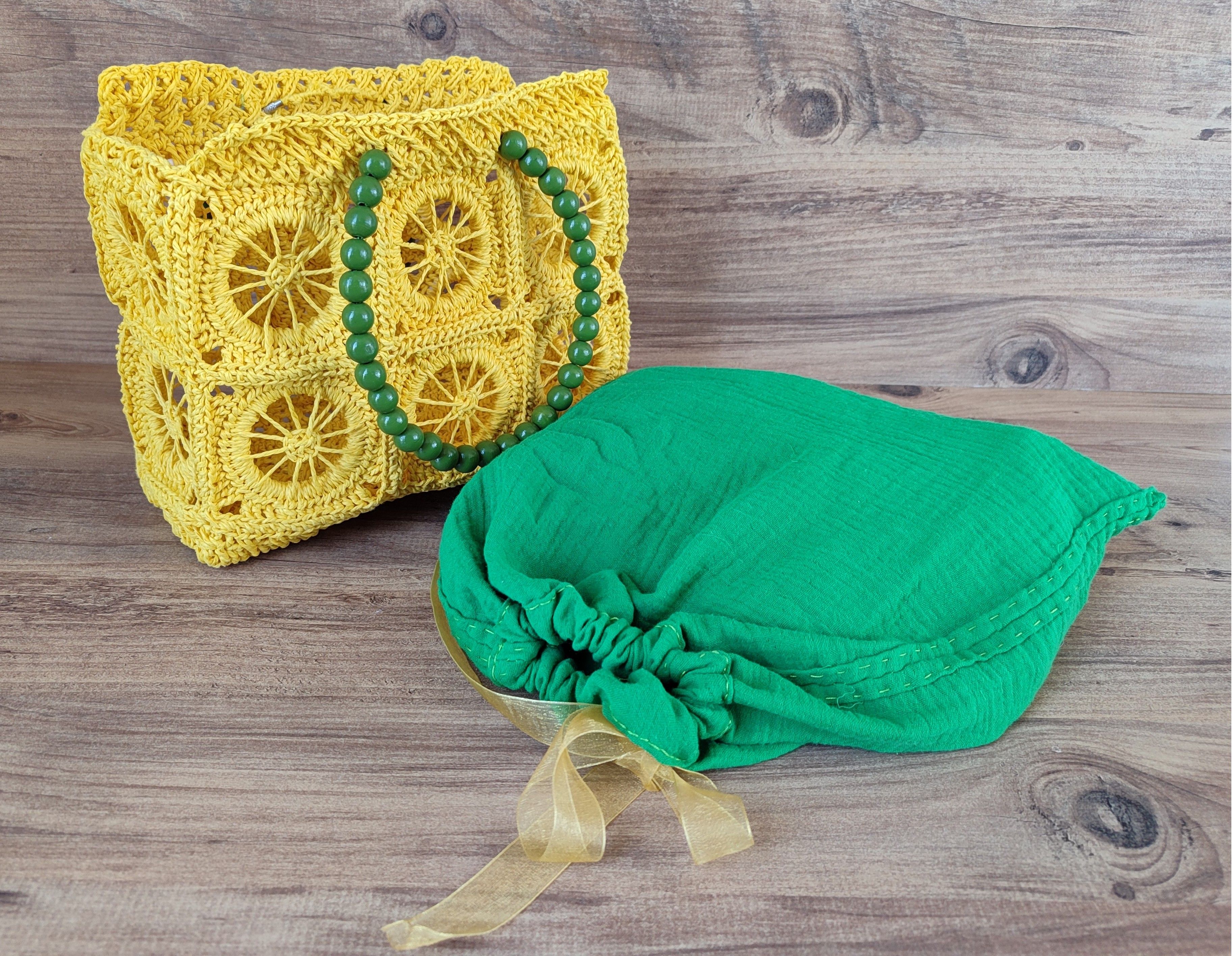 Sarı Kağıt İp Kadın Kol Çantası