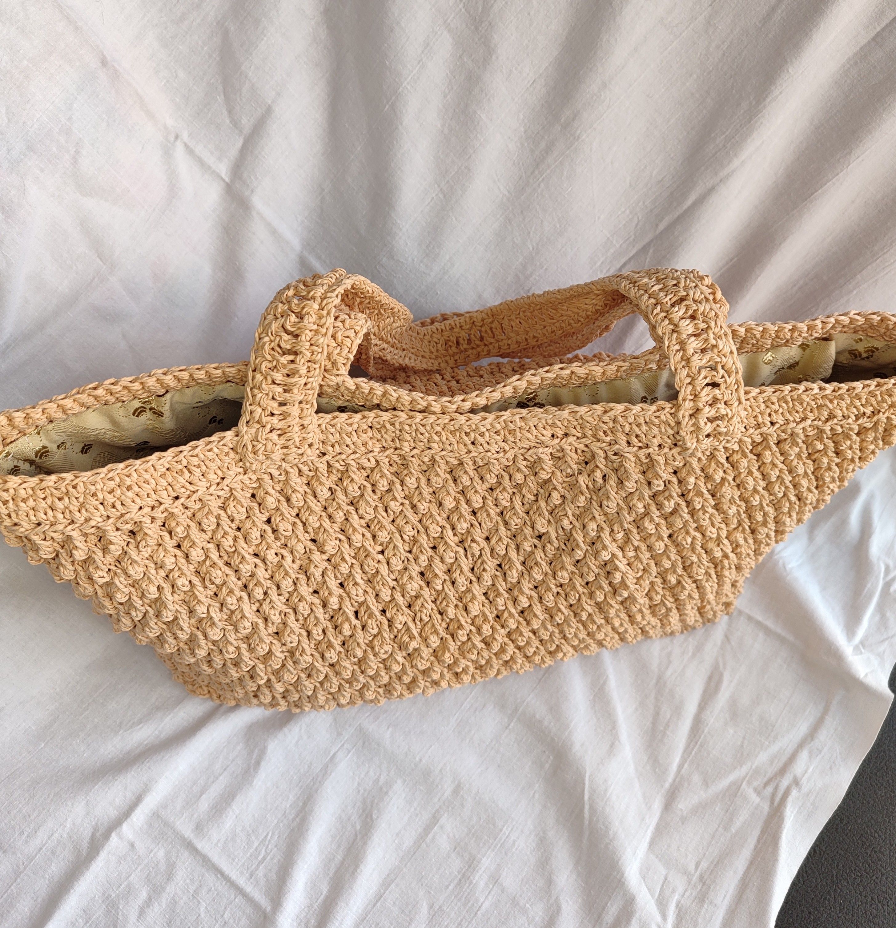 Krem rengi Kağıt ip çanta