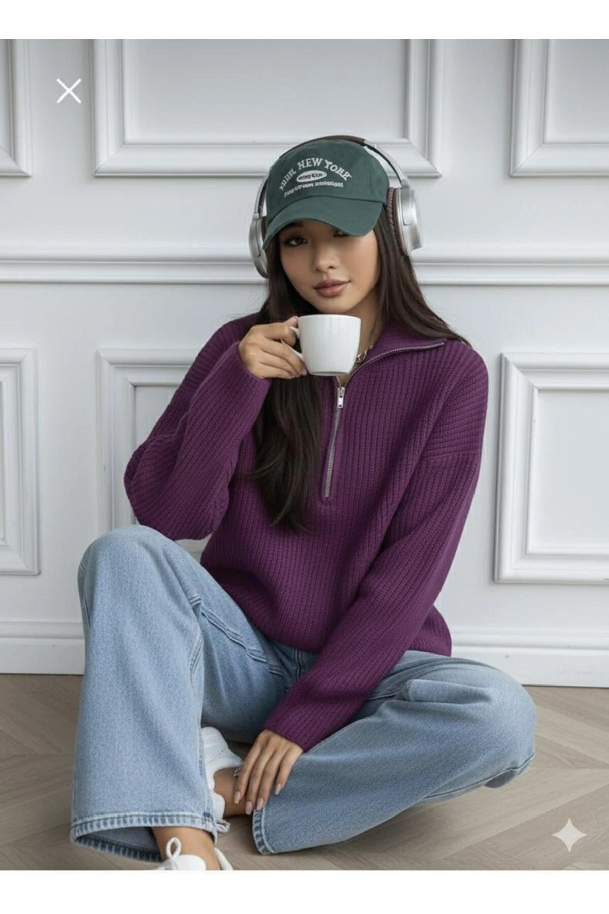 Fermuarlı Triko Kazak