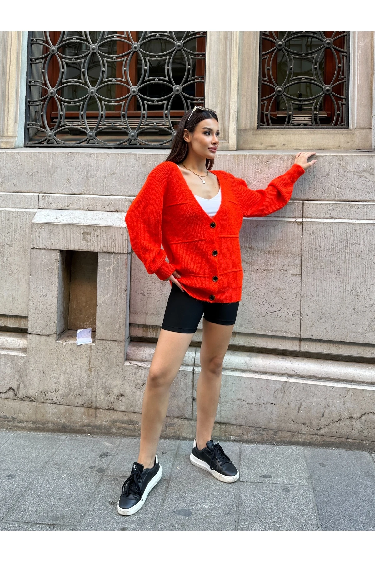 Yumoş Triko Hırka - Turuncu